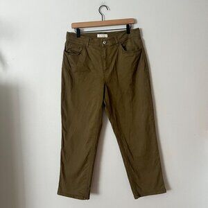Trenery Olive Green High Rise Straight Leg Chino Pants Women's Size 12